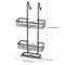 Over The Door Shower Caddy Organizer – 3-Tier Aluminum Hanging Bathroom Storage with 2 Baskets, 4 Hooks & Soap Holder, Rustproof & No Drill Installation (Black)